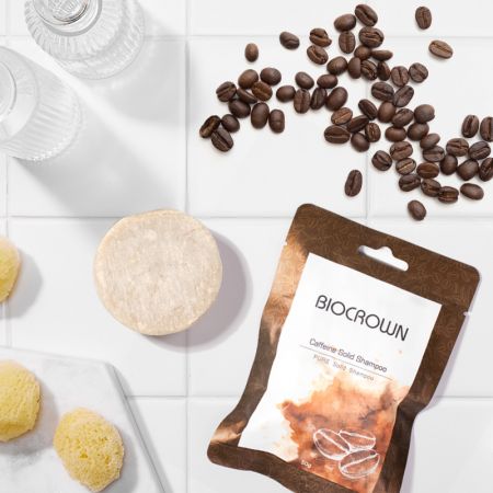 Shampoing solide à la caféine